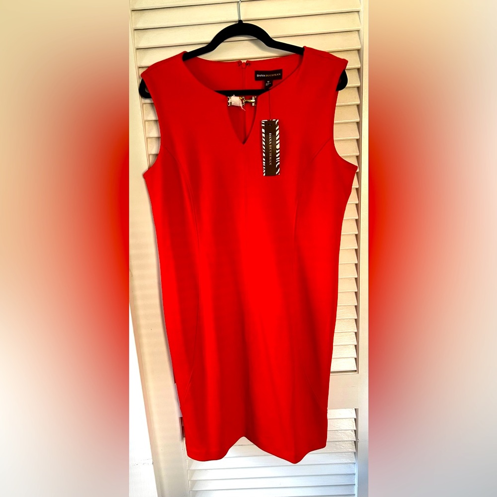 NWT Dana Buchman Global adventure sleeveless dress in fiery red size 12